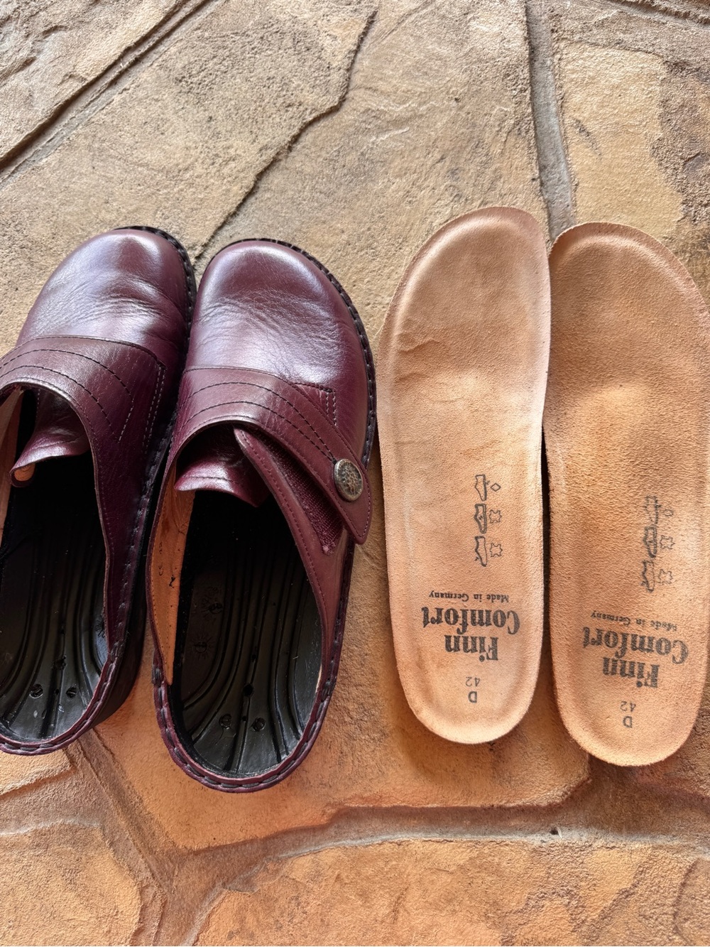 Finn Comfort SantaFe Soft Clogs Burgundy Leather Comfort Shoes EU 42 US 11 NWOB - Picture 10 of 11
